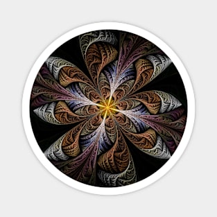 Organic Flower Star Dark Abstract Artwork Magnet